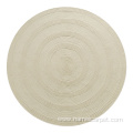 white Braided wool round living room carpet rugs